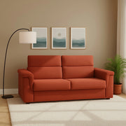 Rigolato, Divano Letto 2 Posti Sfoderabile Made in Italy, 185x95 cm Arancione