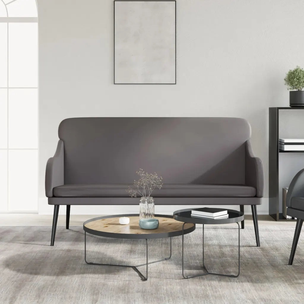 Panca Grigia 110x76x80 cm in Similpelle 351433