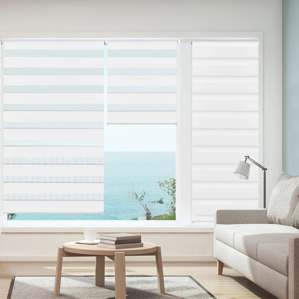 IDMarket - Tenda a rullo zebrata giorno-notte 60 x 170 cm bianca