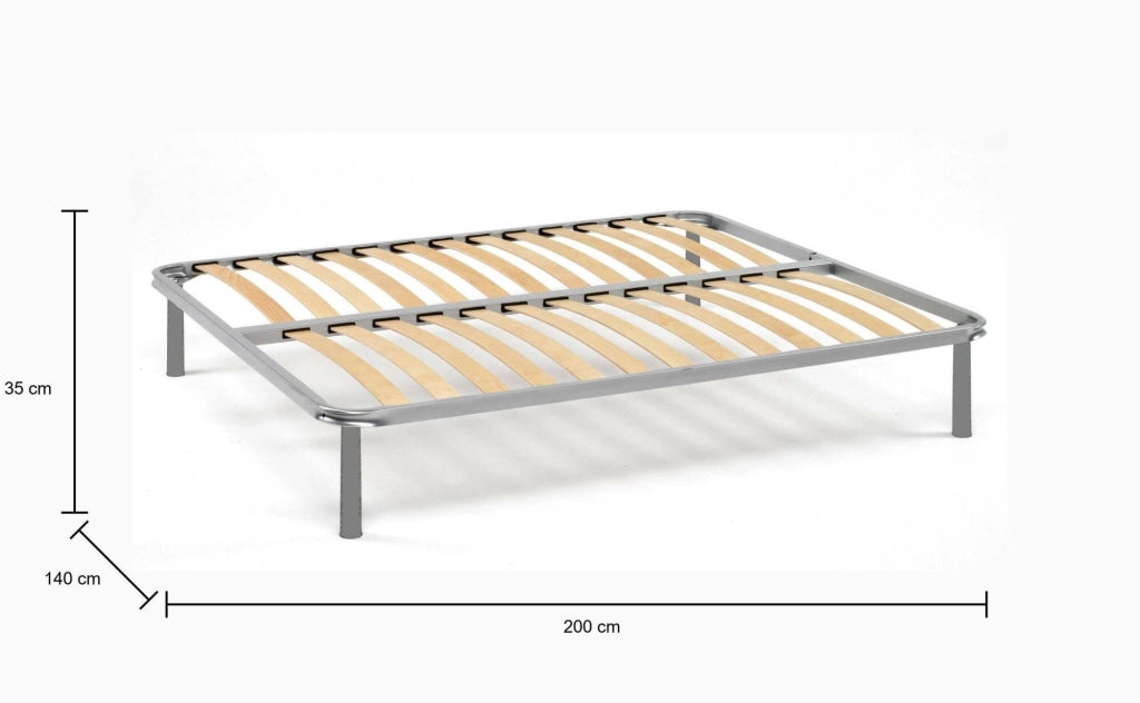 Rete letto matrimoniale Alessa, Rete ortopedica in multistrato di betulla a 13 doghe, 100% Made in Italy, cm 140x200h 34
