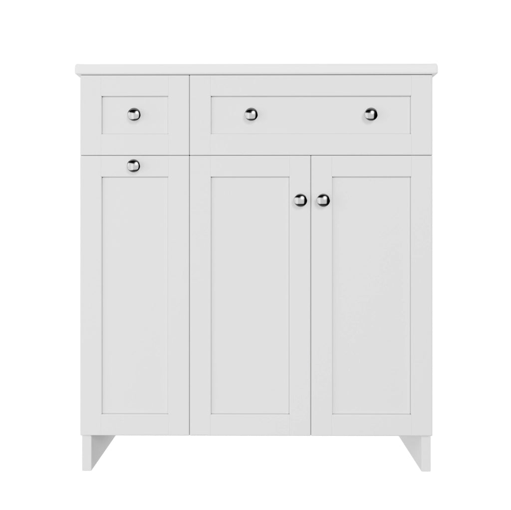 Mobile lavabo bagno freestanding bianco con lavabo in ceramica