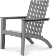 Sedia da Giardino in Legno, Sedia Bassa con Braccioli da esterno, Poltrone per Cortile, Piscina, Balcone e Giardino, Capacità di Carico 160 kg, 73 x 68 x 85cm (Grigio)