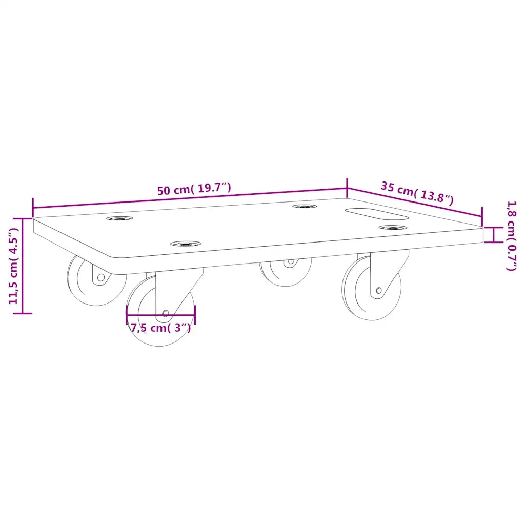 Pedane di Trasporto 2 pz Rettangolari 50x35x11,5 cm 250 kg 154889