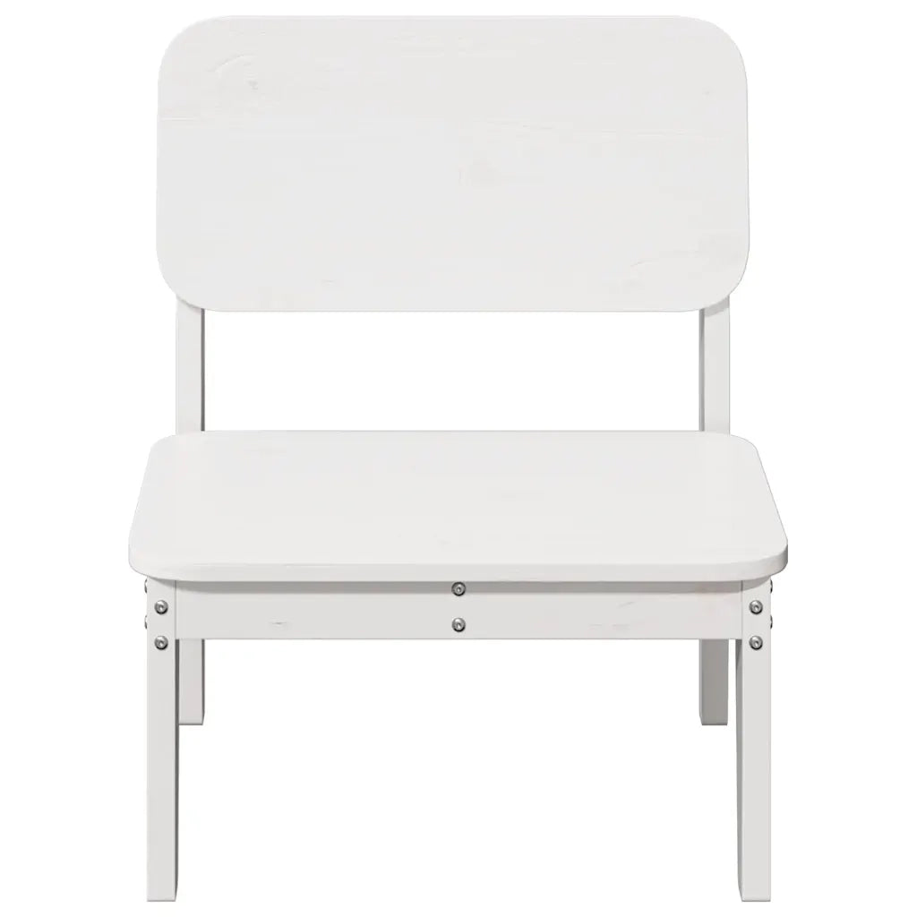 Sedia da Giardino Bianca 60x52,5x72cm in Legno Massello di Pino 859318