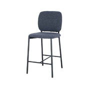 Sedia da banco RITA - Tessuto grigio scuro - Gambe in metallo nero - Altezza 99 cm - Stile design/industriale