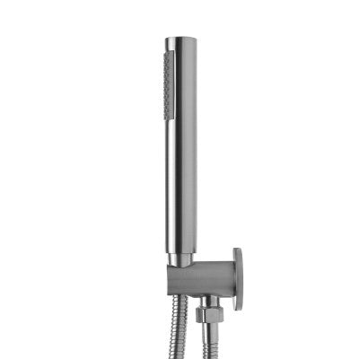 Kit doccia completo satinato in acciaio inox con doccetta in ottone