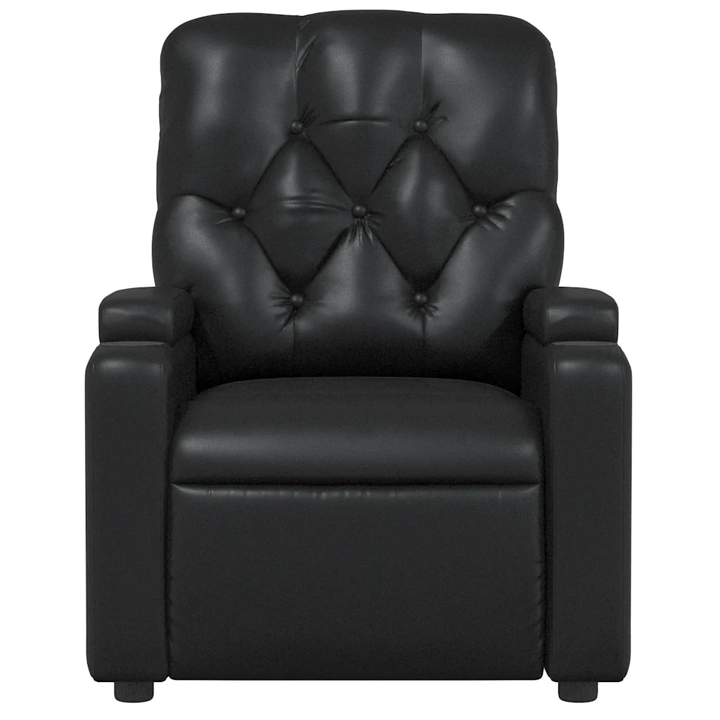 Divano Sedia-Poltrona Reclinabile Nera in Similpelle 329668