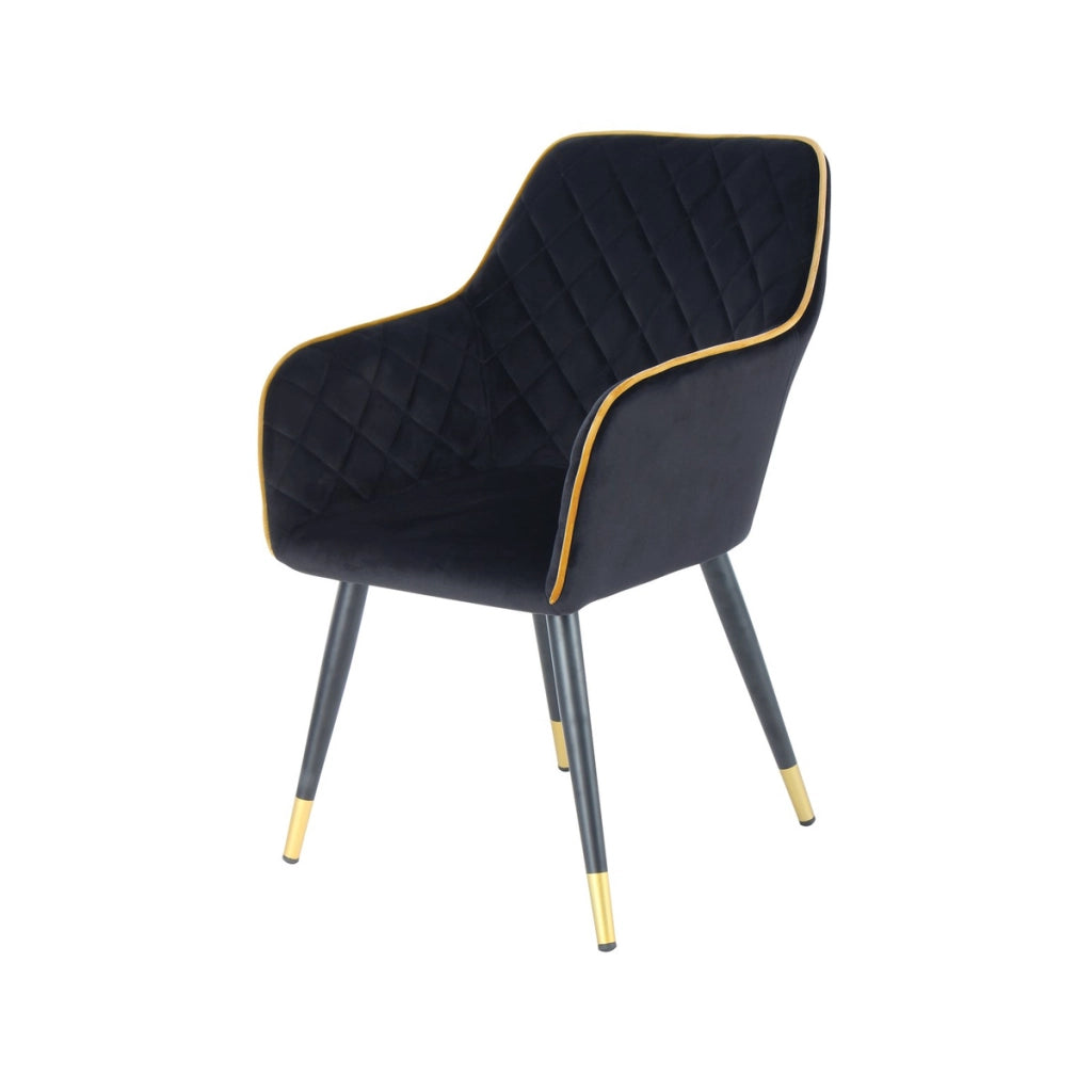 Poltroncina Amino in velluto verde con gambe nere e oro