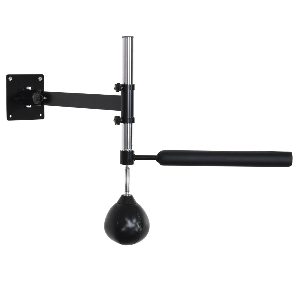 Speed Bag da Boxe Regolabile ¨C zephmum ¨C Acciaio e PU, Nero, 79x72x20 cm