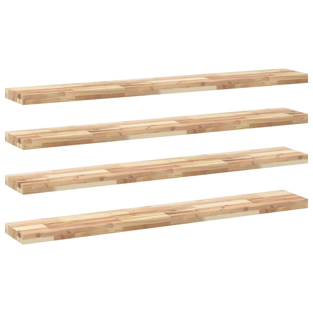 Mensole da Parete 4 pz 120x20x4 cm Legno Acacia Non Trattato 3279434