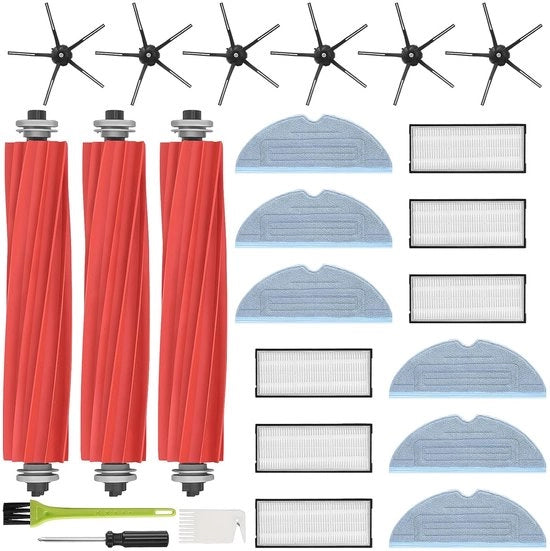 Accessori per aspirapolvere - set di ricambio - 2 pennelli principali, 4 tovaglioli, 4 filtri, 4 pennelli laterali