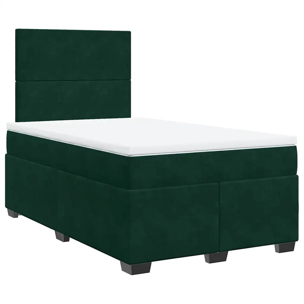 Giroletto a Molle con Materasso Verde Scuro 120x190 cm Velluto 3293155