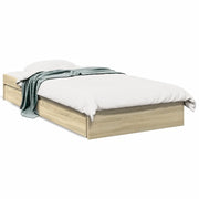 Letto singolo | Letto per adulti | Giroletto Cassetti Rovere Sonoma 100x200 cm Legno Multistrato