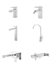 Set Rubinetteria Per Bagno da design squadrata moderna con piletta click clack inclusa -  LAVABO MISCELATORE