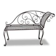 Sdraio da Giardino-Panchine da esterno  128 cm in Acciaio Stile Anticato Marrone