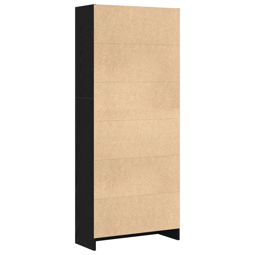 Libreria in Rovere Nero - 60 x 24 x 143 cm - Realizzata in Legno Ingegnerizzato