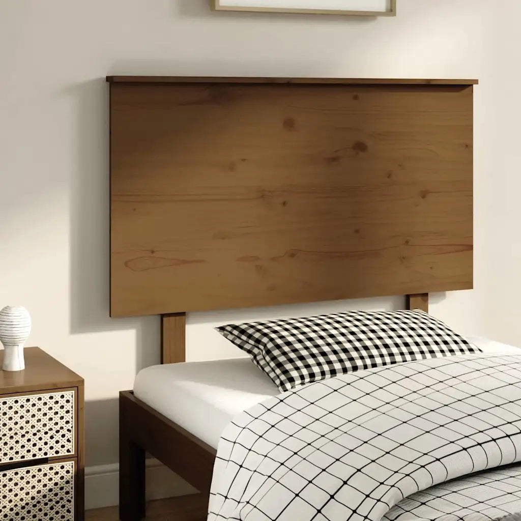 Testiera per Letto ambra 104x6x82,5cm in Legno Massello di Pino