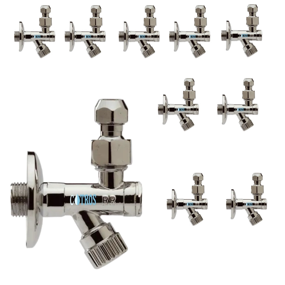 Rubinetto sottolavabo 1/2x3/8x10 mm filtro smontabile in ottone cromato *** (quantita) pezzi 10, confezione 1