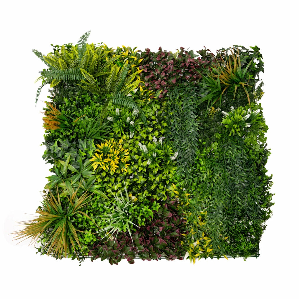 Piastrelle da Parete con Piante Artificiali 1m x 1m (3Pz) Pannello Erba Cassia per Giardino e Arredo Casa