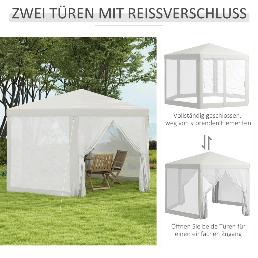 Gazebo da Giardino 6 Angoli ¨C Zephmum ¨C Creme 394x341x250 cm