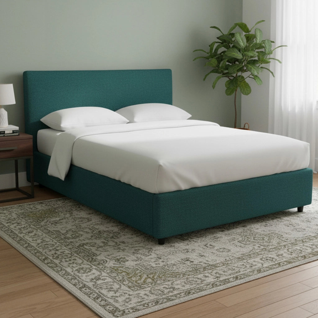 Tipton, Letto Matrimoniale Sfoderabile Made in Italy, Verde Petrolio