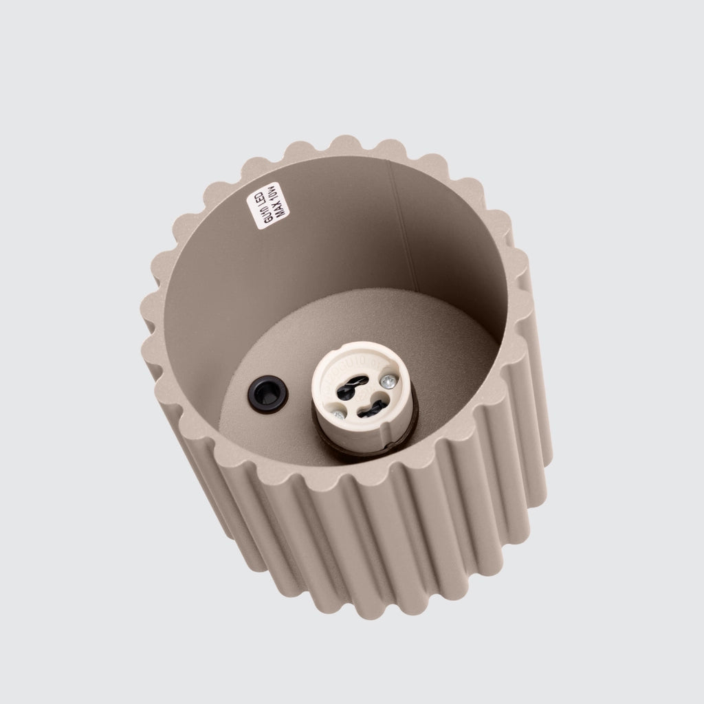 Spot soffitto rigato rotondo taupe 10cm GU10 10W VISTAO