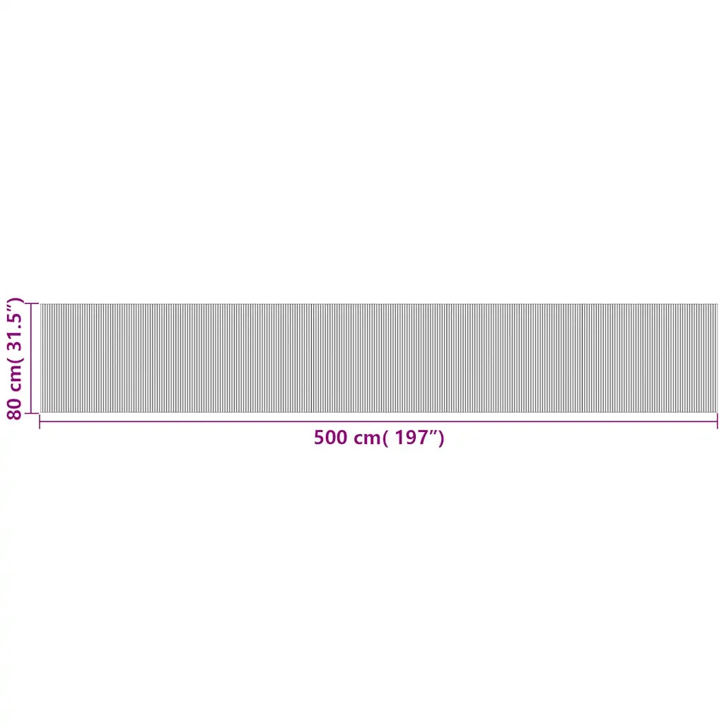 Tappeto del soggiorno | Tappeto Rettangolare Nero 80x500 cm in Bamb¨´