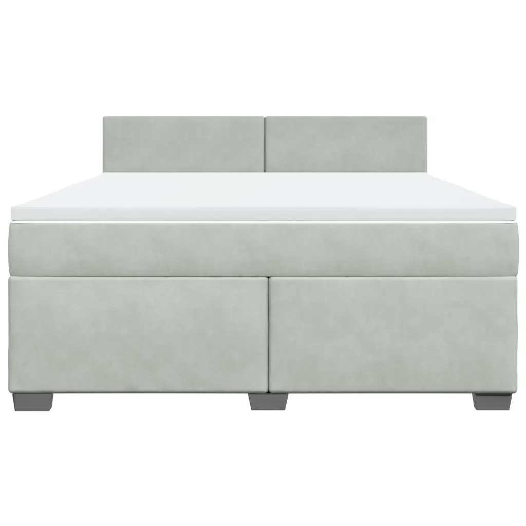 Giroletto a Molle con Materasso Grigio Chiaro 180x200cm Velluto 3288672