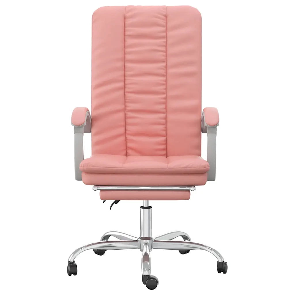 Sedia per studi-Poltrona da Ufficio Reclinabile Rosa in Similpelle 678092