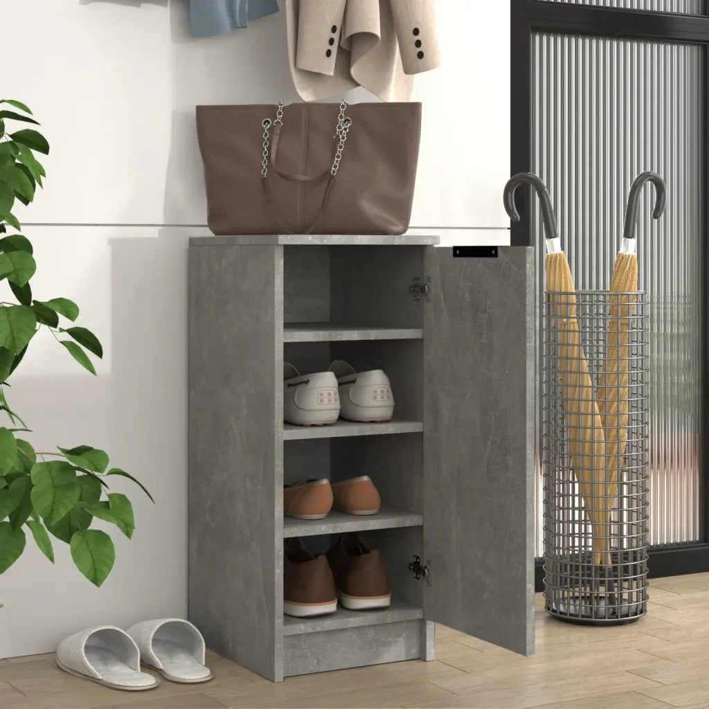 Scarpiera-Scaffale per scarpe Grigio Cemento 30x35x70 cm in Legno Multistrato