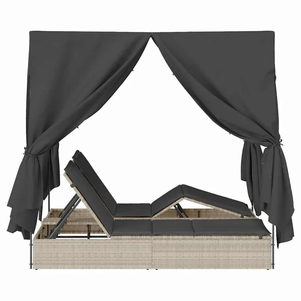 Lettino da sole doppio Grigio chiaro 205 x 129 x 200 cm 3376132