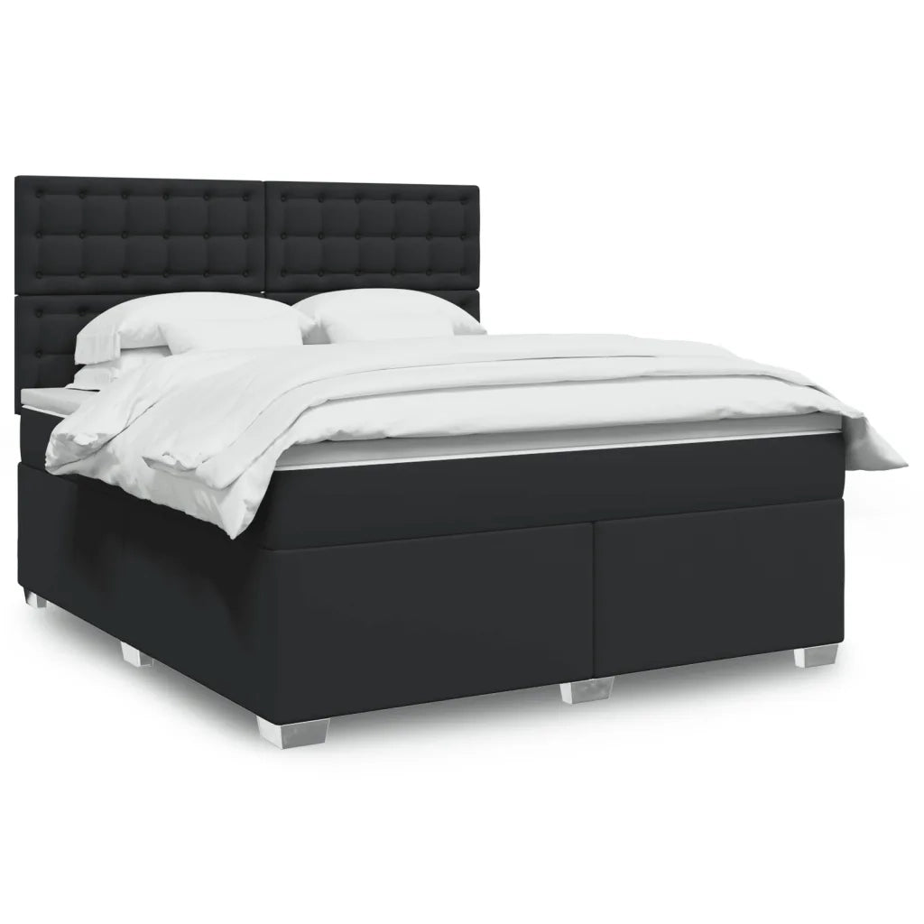 Giroletto a Molle con Materasso Nero 180x200 cm in Similpelle 3290732