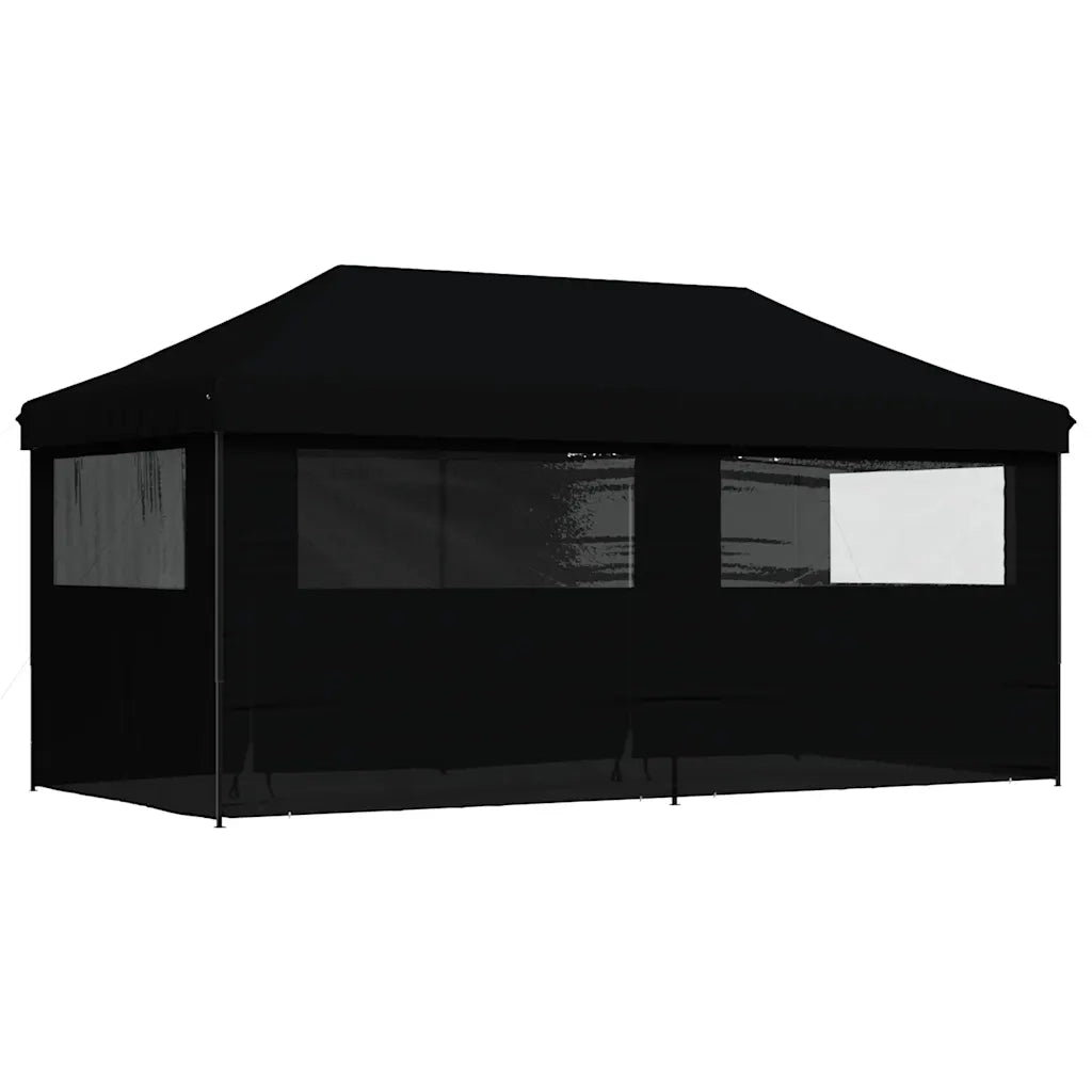 Tendone per Feste Pieghevole Pop-Up con 4 Pareti Nero 4004958
