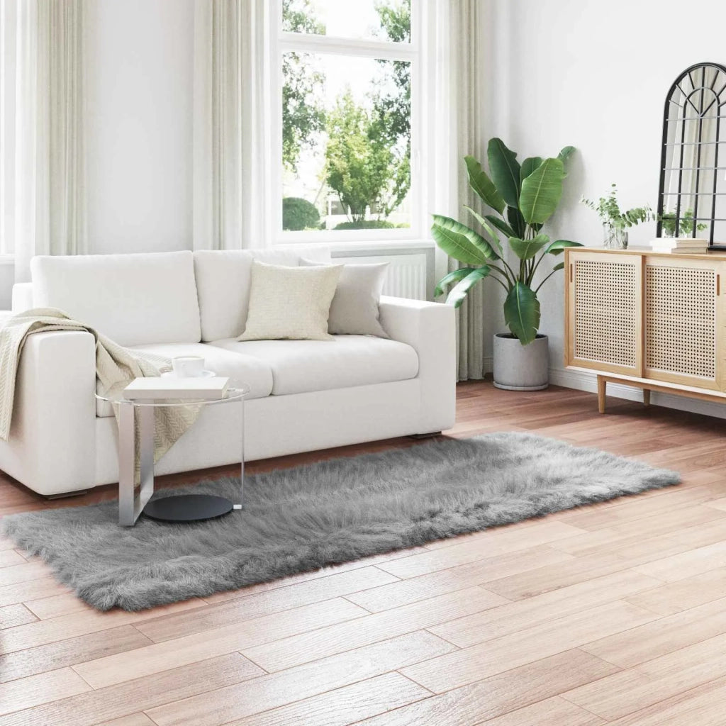 Tappeto in finta TAFALLA | Tappeto del soggiorno Grigio 80 x 250 cm Poliestere
