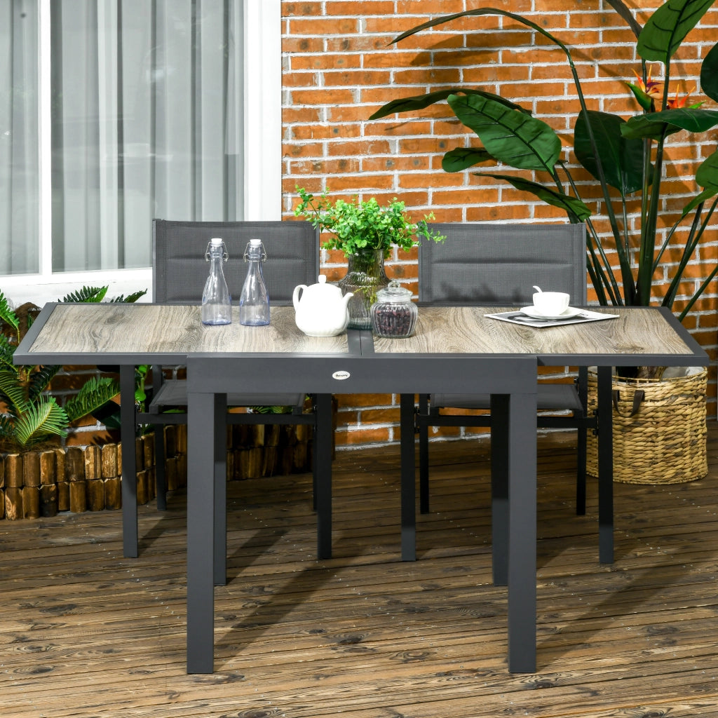 TAVOLO DA GIARDINO ALLUNGABILE 80/160 x 80 x 75 cm Alluminio Beige