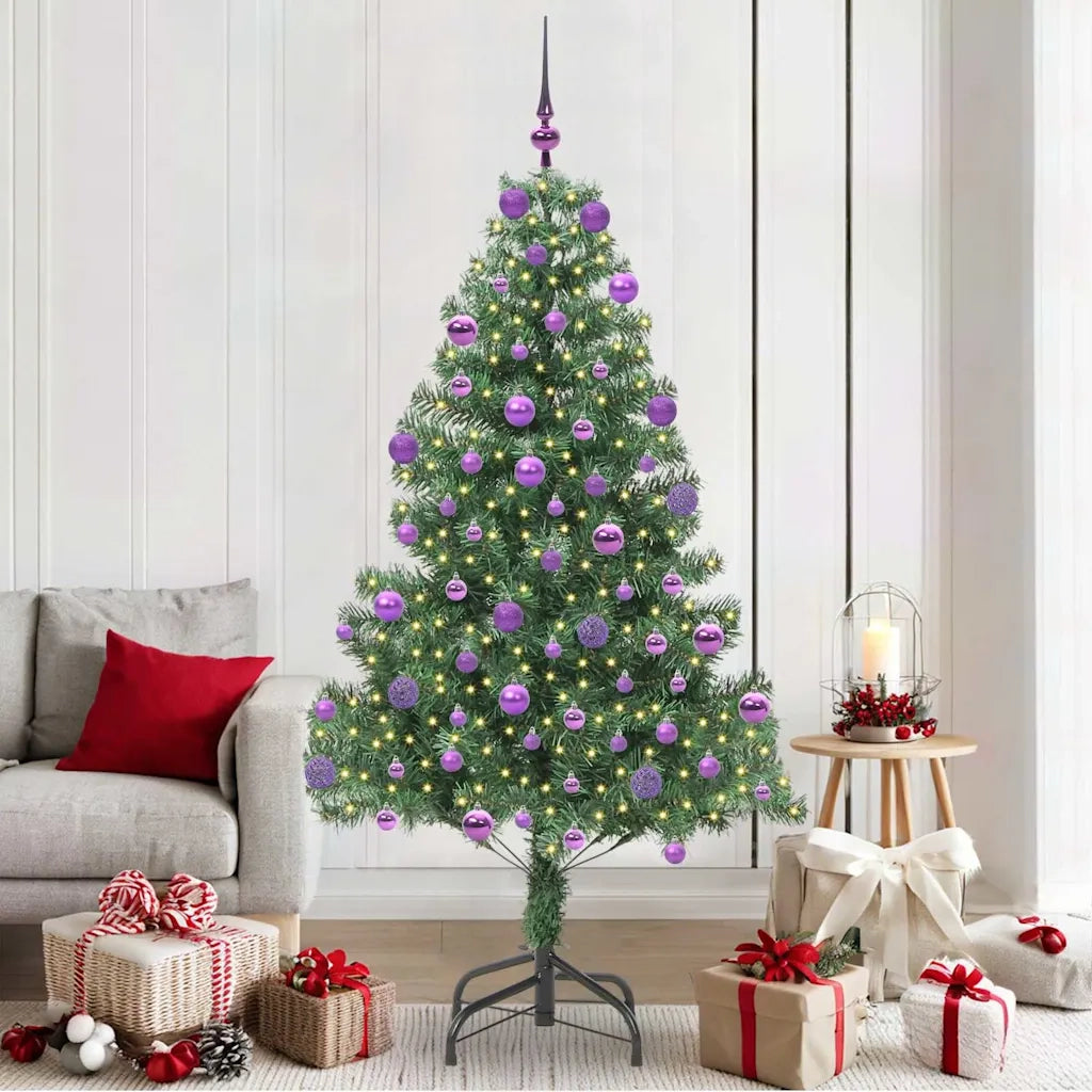 Albero di Natale | Decorazioni natalizie con 300 LED con supporto Verde 210 cm PVC