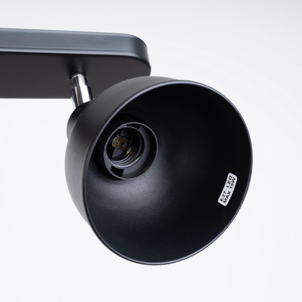 Faretto soffitto minimal doppio nero 2xE27 Pure Lume