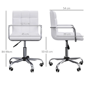 SEDIA DA UFFICIO girevole regolabile 64x32x53 cm PVC bianco