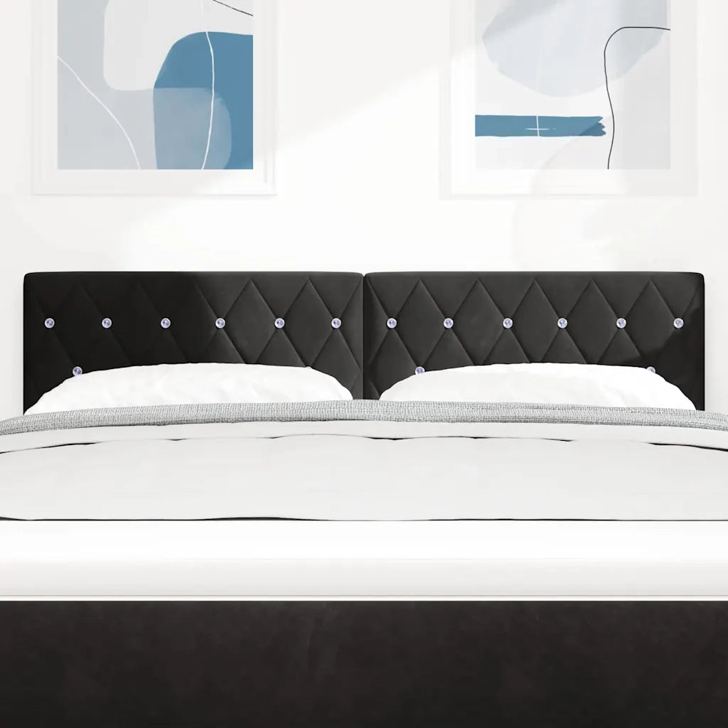 Testiera LED con strisce LED con testiera Nero 160 cm Velluto 3338067