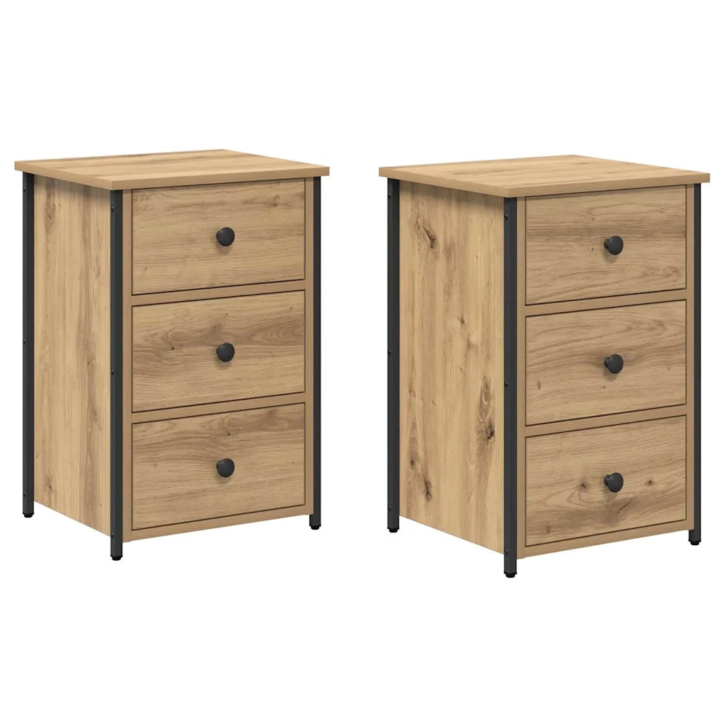 Armadio da Notte con cassetto 2 pcs Marrone 40 x 36 x 60 cm