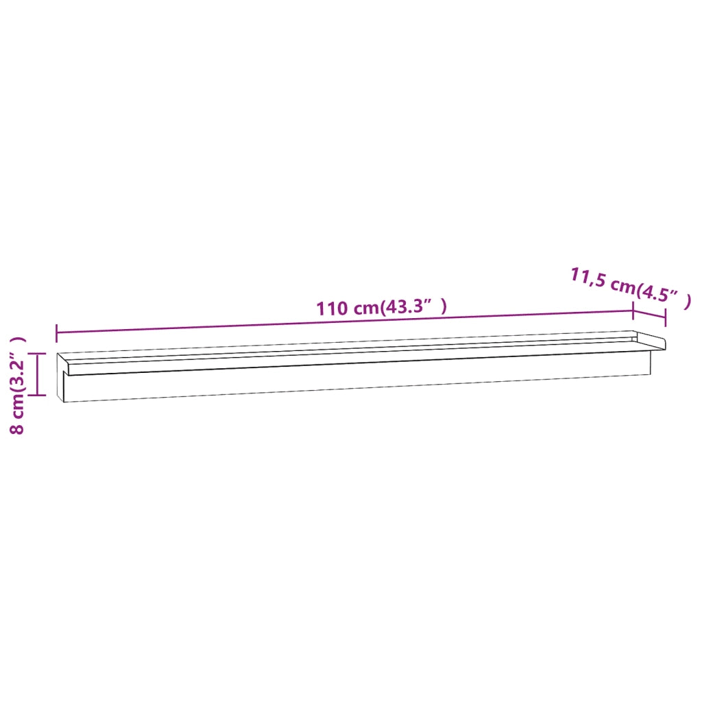 Fontana a Cascata per Piscina Rettangolare Acciaio Inox 110 cm 151937