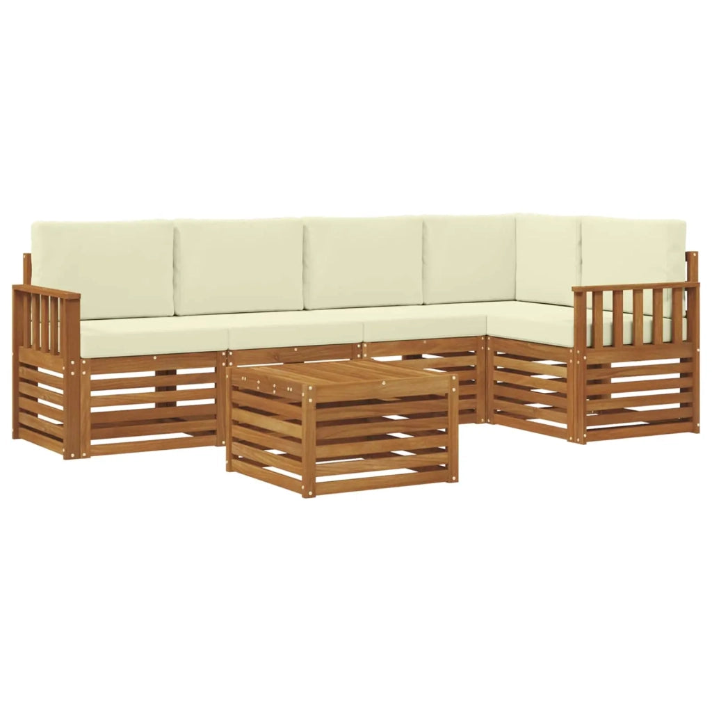 Set divano sezionale con cuscino 6 pcs Naturale e Crema 3374840
