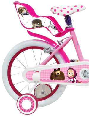 Bicicletta per Bambina 16" 2 Freni  Masha e Orso Rosa