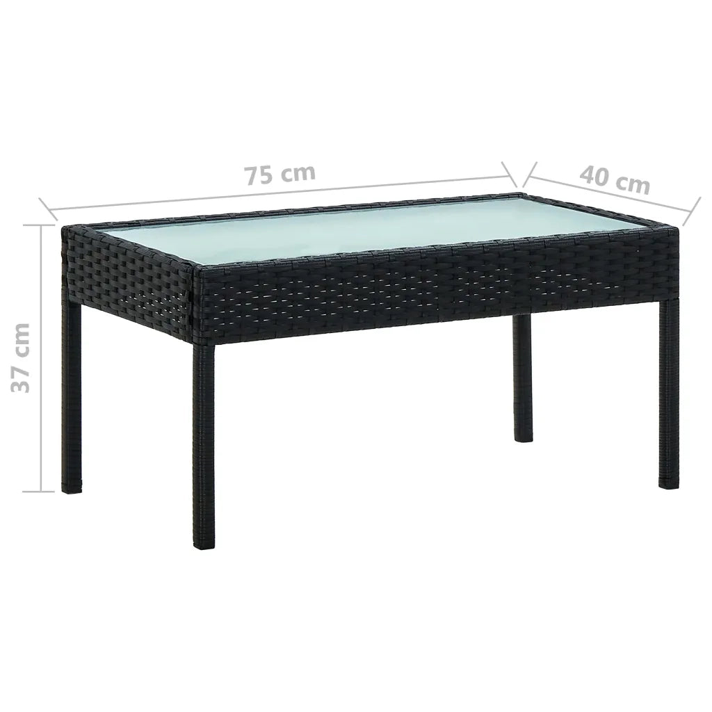 Set Divani da Giardino 4 pz con Cuscini in Polyrattan Nero cod mxl 34849