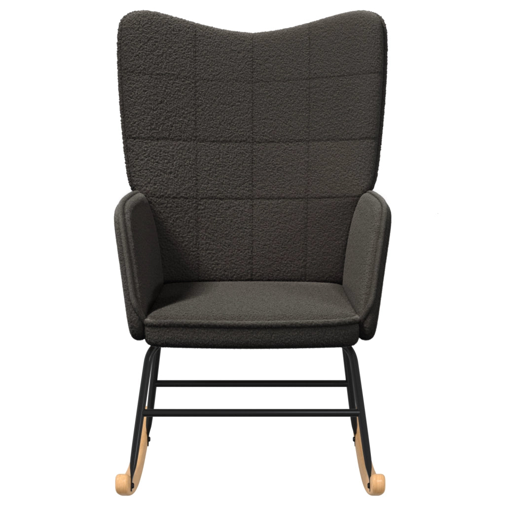 Sedia Relaxante  Grigio Scuro in Tessuto Simil Lana Riccia