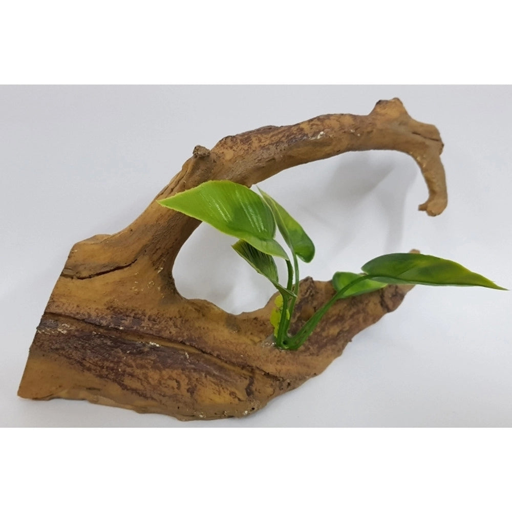Trade Shop - Ramo Foglie Radice Albero 19x6x11cm Ornamento Acquario Decorazioni Arredo Pietra -