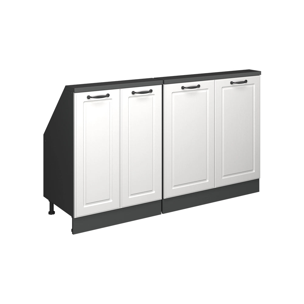 Set di mobili sottotetto Rion Bianco rustico/Antracite Set di 2 Vicco