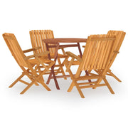 Set da pranzo da esterno/mobili da giardino in legno massello di teak da 5 pezzi 02_0014293