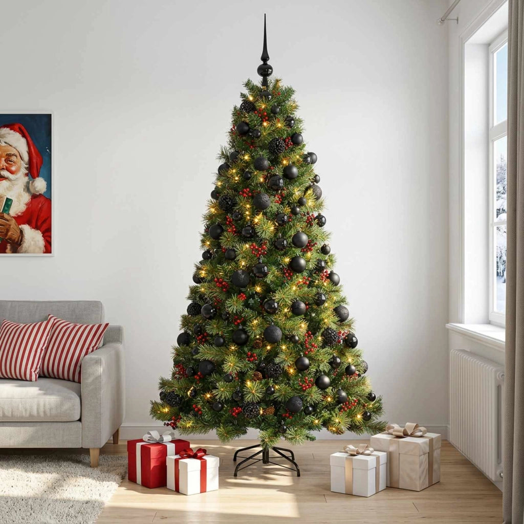 Albero di Natale artificiale con palline 180 cm 300 LED 3466430