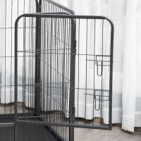 Box per Cani in Metallo con Porta e Vassoio sul Fondo, 125x78x80cm, Grigio
